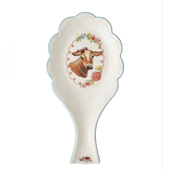 The Pioneer Woman Cow Decal Stoneware Spoon Rest. - Picture 3 of 5